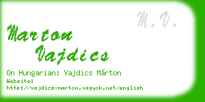marton vajdics business card