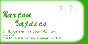 marton vajdics business card